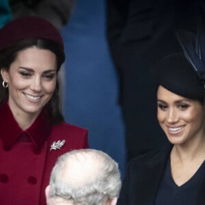 Catherine Kate Middleton, duchesse de Cambridge, Meghan Markle, duchesse de Sussex - La famille royale assiste à la messe de Noël à Sandringham le 25 décembre 2018. 