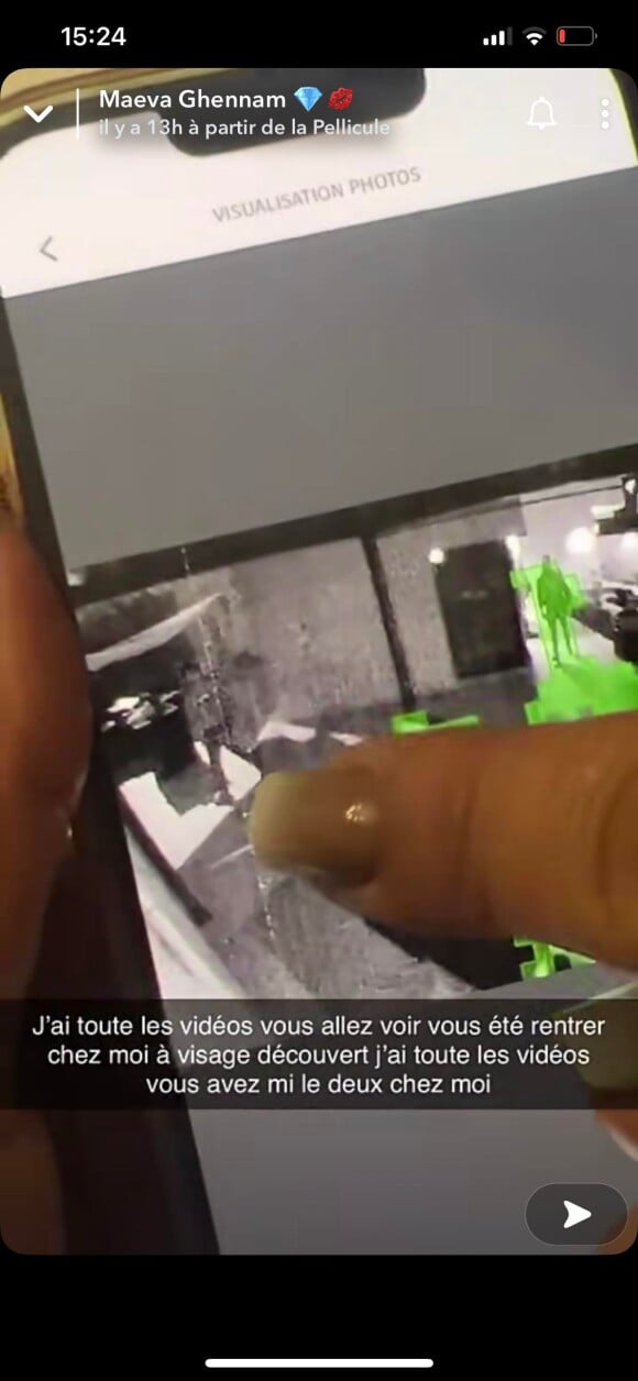 Maeva Ghennam décidé de dévoiler les vidéos des caméras de chez elle où les individus apparaissent à visage découvert