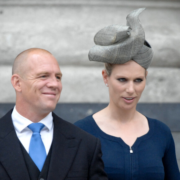 Mike Tindall et Zara Phillips - Messe pour l'acion de grâce en la cathédrale Saint-Paul à Londres à l'occasion du jubilé de diamant de la reine le 5 juin 2012