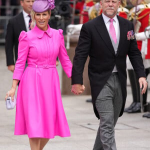 Zara Phillips (Zara Tindall) et son mari Mike Tindall - Les membres de la famille royale et les invités à la sortie de la messe du jubilé, célébrée à la cathédrale Saint-Paul de Londres, Royaume Uni, le 3 juin 2022. 