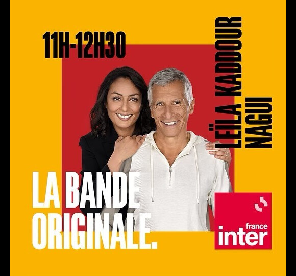 Nagui aux commandes de "La bande originale" sur France Inter avec Leïla Kaddour.