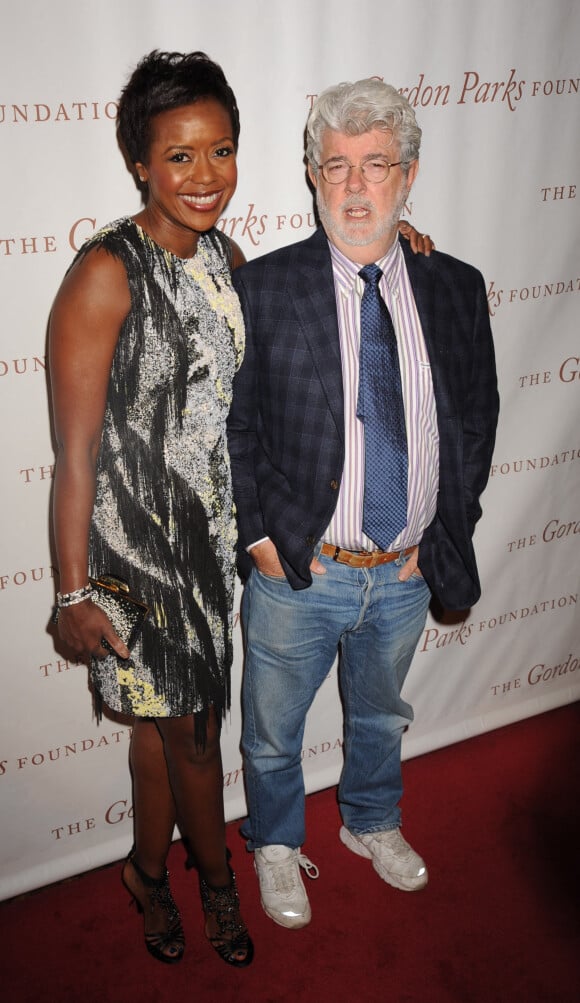 Mellody Hobson et son mari George Lucas au gala "Gordon Parks Foundation Awards" au Cipriani Wall Street. Le 3 juin 2014