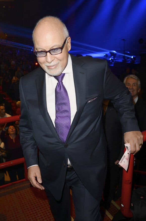 Rene Angelil - People au premier concert de Celine Dion au POPB de Paris. Le 25 novembre 2013 