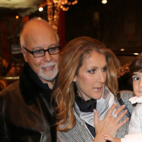 Celine Dion, Rene Angelil et leurs enfants, Rene-Charles et un de leurs jumeaux Eddy a la sortie de l'hotel George V a paris le 30 novembre 2012 