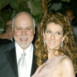 René Angelil et Céline Dion à la Sony Music Grammy Paprty au restaurant Morton à West Hollywood le 28 février 2002