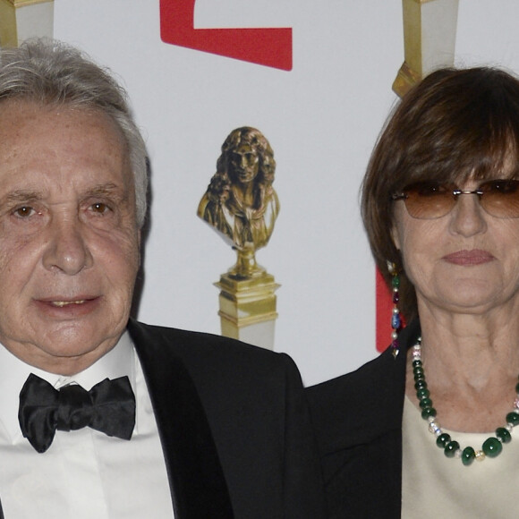 Michel Sardou et sa femme Anne-Marie Périer - La 26e nuit des Molières aux Folies Bergère à Paris, le 2 juin 2014.