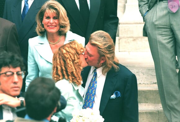 Mariage de Laeticia et Johnny Hallyday à Paris le 25 mars 1996.