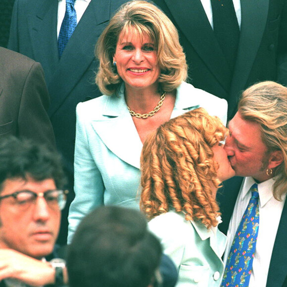 Mariage de Laeticia et Johnny Hallyday à Paris le 25 mars 1996.