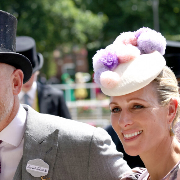 Zara Phillips (Zara Tindall) et son mari Mike Tindall lors du premier jour de la Royal Ascot 2022 à l'hippodrome d'Ascot dans le Berkshire, Royaume Uni, le 14 juin 2022. 