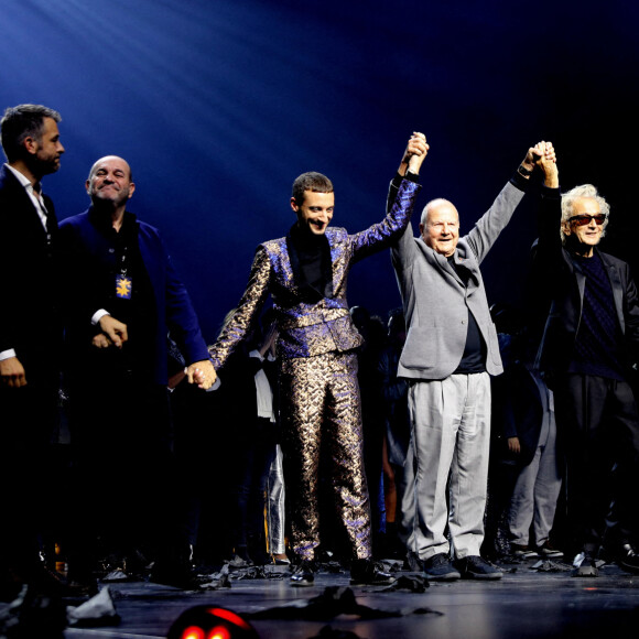 Exclusif - Thomas Jolly, Marc Ladreit de Lacharière, Luc Plamondon - Générale de l'opéra-rock "Starmania" à la Seine Musicale de Boulogne-Billancourt, le 8 novembre 2022. © Dominique Jacovides-Coadic Guirec/Bestimage