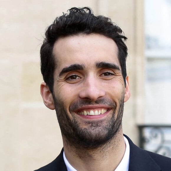 Naissance - Martin Fourcade est papa pour la troisième fois d'un petit garçon prénommé Hugo - Martin Fourcade - Les athlètes des Jeux Olympiques et Paralympiques de PyeongChang arrivent au palais de l'Elysée à Paris pour une réception avec le président de la République. © Stéphane Lemouton / Bestimage