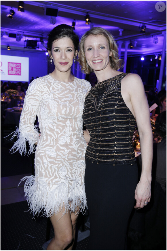 Mélanie Doutey et Alexandra Lamy - Dîner de la mode pour le Sidaction au Pavillon d'Armenonville à Paris, le 24 janvier 2013.