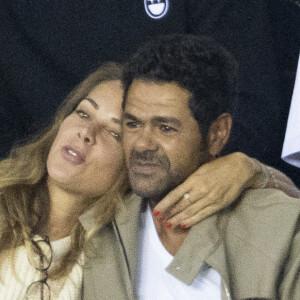 Mélissa Theuriau et son mari Jamel Debbouze au match aller de la Ligue des Champions entre le Paris Saint-Germain et la Juventus (2-1) au Parc des Princes à Paris le 6 septembre 2022.