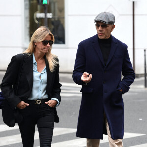 Exclusif - Sarah Poniatowski (Lavoine) et son compagnon Roschdy Zem - Hommage à la chanteuse Dani en l'église Saint-Roch à Paris le 1er octobre 2022.