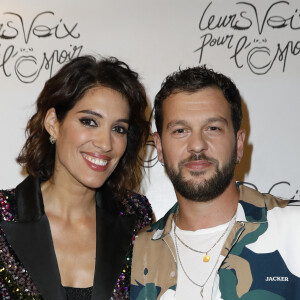 Exclusif - Laurie Cholewa, Claudio Capéo au Photocall de la 10ème édition de la soirée "Leurs voix pour l'espoir" au profit de la recherche contre le cancer du pancréas (fondation ARCAD) à l'Olympia à Paris le 17 octobre 2022. © Marc Ausset-Lacroix / Perusseau / Bestimage