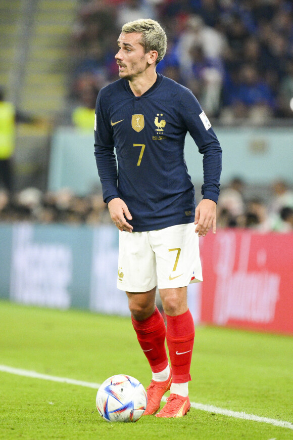 Antoine Griezmann lors du match du groupe D opposant la France au Danemark lors de coupe de Monde au stade 974 à Doha au Qatar, le 26 novembre 2022. © Jean-Baptiste Autissier/Panoramic/Bestimage