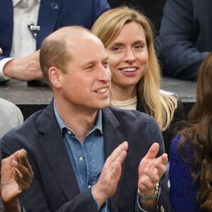 Le prince de Galles William et Kate Catherine Middleton, princesse de Galles, lors du match de basket "Boston Celtics vs Miami Heat" à Boston. Le 30 novembre 2022