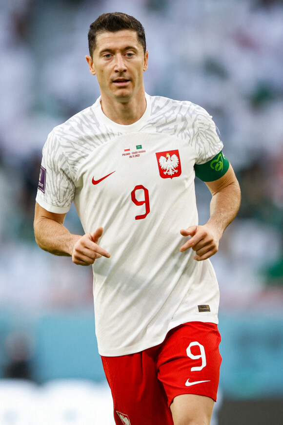 Robert Lewandowski lors du match du groupe C opposant la Pologne à l'Arabie Saoudite lors de coupe de Monde au stade ducation City à Doha au Qatar, le 26 novembre 2022. © Fotoarena/Panoramic/Bestimage