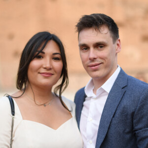 Exclusif - Louis Ducruet et sa femme Marie au photocall de la soirée du grand gala du "Marrakech du Rire 2022" pour la 10ème édition au palais El Badiî à Marrakech, Maroc. © Rachid Bellak/Bestimage 