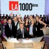 Michel Denisot entouré de Mouloud, Tania Bruna Rossi, Jean-Michel Apathie, Ariane Massenet, Yann Barthes, Ali Baddou, Elise Chassaing
