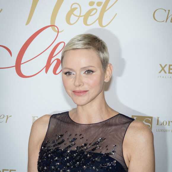 La princesse Charlène de Monaco - "Bal de Noël" à l'Hôtel Hermitage à Monaco. Une vente aux enchères a eu lieu au profit de la Foundation Princesse Charlene. Monaco le 9 décembre 2022