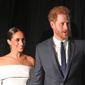 Le prince Harry et Megan Markle au photocall de la soirée de gala "Robert F. Kennedy Human Rights Ripple of Hope 2022" à l'hôtel Hilton de New York City, New York, Etats-Unis.