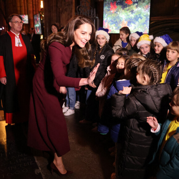 Catherine (Kate) Middleton, princesse de Galles, arrive pour le "Together at Christmas" Carol Service à l'abbaye de Westminster à Londres, Royaume uni, le 15 décembre 2022. 