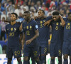 Déception des joueurs de l equipe de France pendant la seance de tris au but - Match "France - Argentine" en finale de la Coupe du Monde au Qatar.