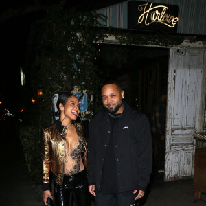 Christina Milian et J. Ryan La Cour à la sortie du "Harlowe Bar" à Los Angeles, le 19 décembre 2022.  Christina Milian and BFF Pretty Little Things Boss, J. Ryan La Cour were seen leaving the Harlowe Bar in West Hollywood. 