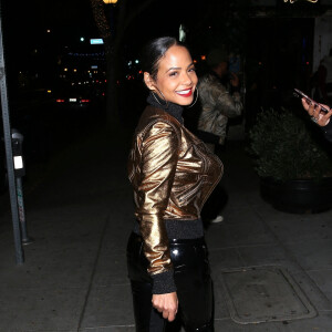 Christina Milian et J. Ryan La Cour à la sortie du "Harlowe Bar" à Los Angeles, le 19 décembre 2022.  Christina Milian and BFF Pretty Little Things Boss, J. Ryan La Cour were seen leaving the Harlowe Bar in West Hollywood. 