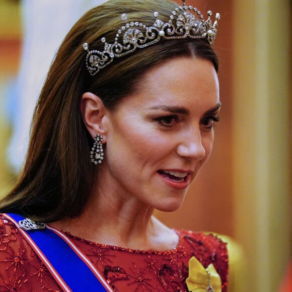 Catherine Kate Middleton, princesse de Galles - La famille royale d'Angleterre lors de la réception des corps diplômatiques au palais de Buckingham à Londres le 6 décembre 2022. 