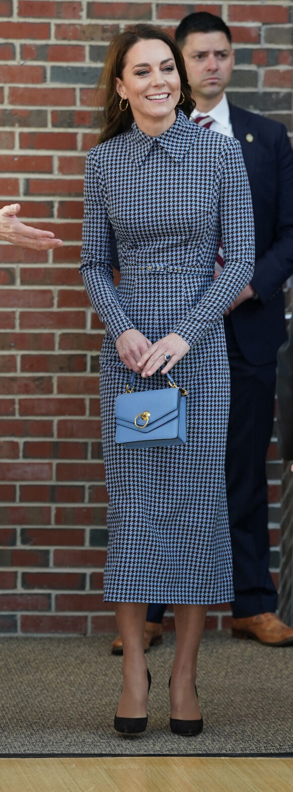 Catherine (Kate) Middleton, princesse de Galles, lors d'une visite au Centre sur l'enfant en développement de l'Université Harvard de Cambridge à Boston, Massachusetts, Etats-Unis, le 2 décembre 2022. 