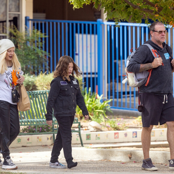 Exclusif - Tori Spelling, Dean McDErmott se rendent à la fête d'Halloween de leur fils à Los Angeles le 31 octobre 2022. 