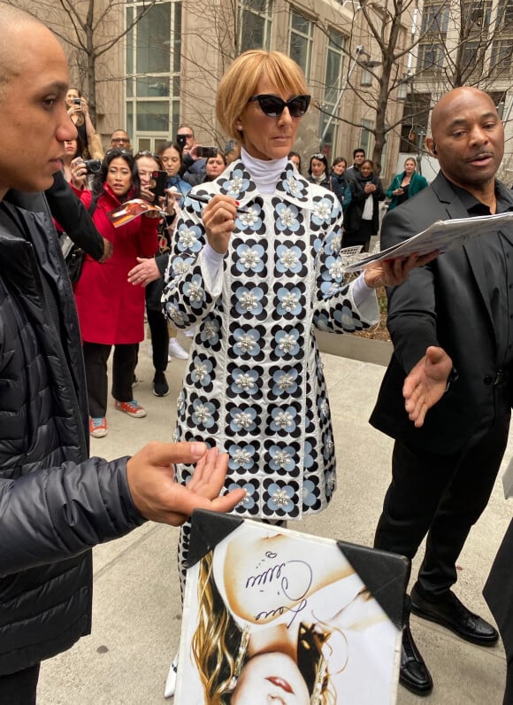 Celine Dion à la sortie de son hôtel à New York le 3 mars 2020 