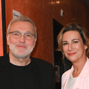 Exclusif - Laurent Ruquier et Virginie Hocq - Anne Roumanoff fête ses 35 ans de carrière avec le spectacle "Anne Roumanoff & Co s'amusent" à l'Olympia de Paris, le 4 décembre 2022. © Coadic Guirec/Bestimage