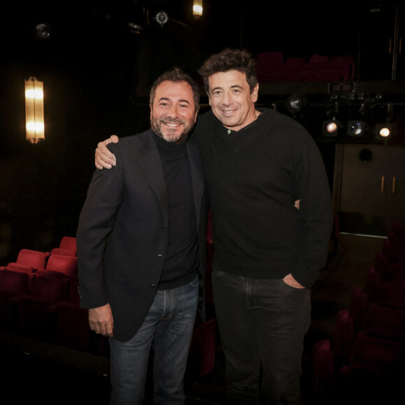 Exclusif - Bernard Montiel, Patrick Bruel - Enregistrement de l'émission "Olympiascope", présentée par B.Montiel et diffusée sur Olympia TV, une chaîne du groupe Canal+ et en replay sur myCANAL. © Jack Tribeca / Bestimage