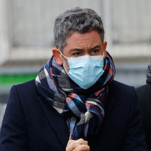 Manu Payet - Arrivées aux obsèques (bénédiction) de Gaspard Ulliel en l'église Saint-Eustache à Paris. Le 27 janvier 2022 © Jacovides-Moreau / Bestimage 