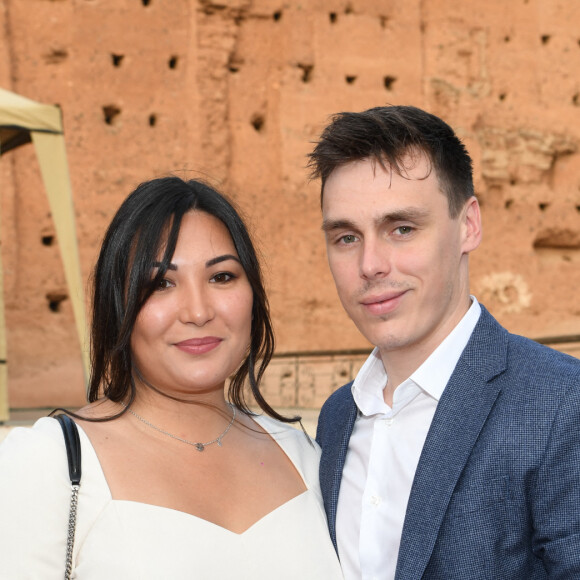 Exclusif - Louis Ducruet et sa femme Marie au photocall de la soirée du grand gala du "Marrakech du Rire 2022" pour la 10ème édition au palais El Badiî à Marrakech, Maroc, le 18 juin 2022. © Rachid Bellak/Bestimage 