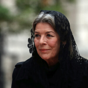 La princesse Caroline de Hanovre - Arrivées aux obsèques de l'ancien archevêque de la principauté de Monaco, Bernard Barsi en la cathédrale de Monaco le 4 janvier 2023. © Jean-François Ottonello/Nice-Matin/Bestimage 