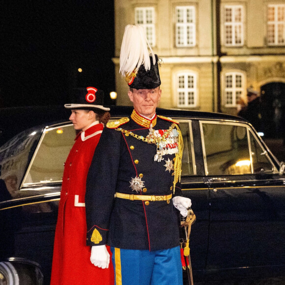 Le prince Joachim de Danemark - La famille royale de Danemark arrive au dîner de Nouvel An au palais d'Amalienborg de Copenhague, Danemark, le 1er janvier 2023. 