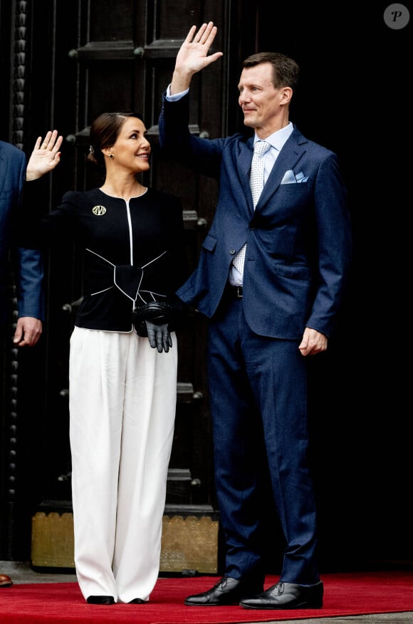 Le prince Joachim et la princesse Marie de Danemark - La famille royale danoise assiste à une réception avec un déjeuner officiel dans le cadre des célébrations du 50ème jubilé de la reine du Danemark à l'hôtel de ville de Copenhague, Danemark, le 12 novembre 2022. 