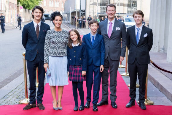 La Princesse Marie et le Prince Joachim au jubilé de Margrethe II de Danemark avec leurs quatre enfants Nikolai, Felix, Henrik et Athena. 11 septembre 2022, Copenhague