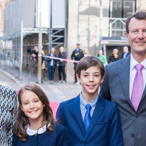 La Princesse Marie et le Prince Joachim au jubilé de Margrethe II de Danemark avec leurs quatre enfants Nikolai, Felix, Henrik et Athena. 11 septembre 2022, Copenhague