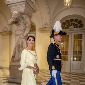Le prince Joachim de Danemark et la princesse Marie - Dîner de gala au château de Christiansborg pour les invités étrangers et les représentants du Danemark officiel dans le cadre des célébrations du 50ème jubilé de la reine du Danemark le 11 septembre 2022. 