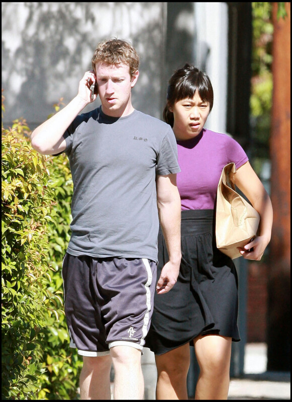Mark Zuckerberg et sa compagne Priscilla Chan à Palo Alto.