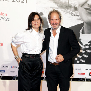 Géraldine Pailhas et son mari Christopher Thompson - Cérémonie d'ouverture du Festival Lumière 2021 à Lyon le 9 octobre 2021. © Dominique Jacovides / Bestimage 