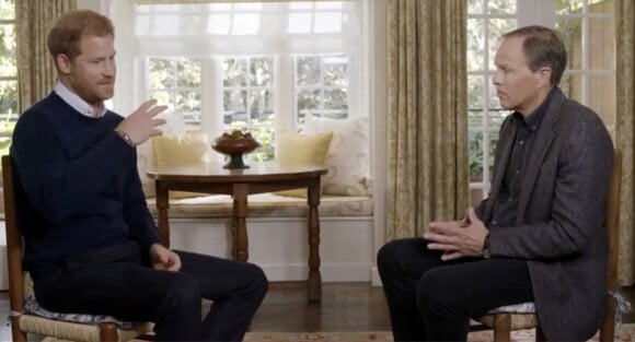 Bande-annonce de l'interview du prince Harry, duc de Sussex, avec Tom Bradby pour la chaîne britannique ITV, avant la sortie de l'autobiographie du prince "Spare" ("Le Suppléant"). Le 4 janvier 2023. 