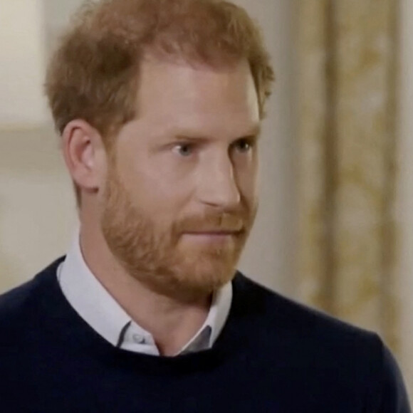 Bande-annonce de l'interview du prince Harry, duc de Sussex, avec Tom Bradby pour la chaîne britannique ITV, avant la sortie de l'autobiographie du prince "Spare" ("Le Suppléant"). Le 4 janvier 2023. 