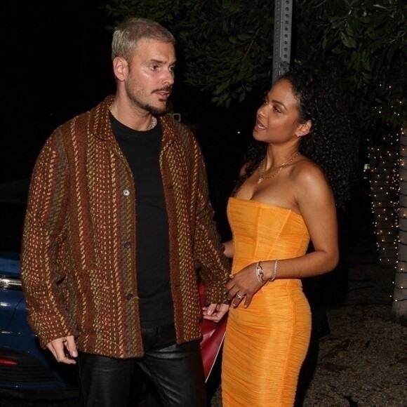 Exclusif - Christina Milian et son mari M. Pokora (Matt Pokora) à la sortie du restaurant Catch Steak House à West Hollywood, Los Angeles, Californie, Etats-Unis, le 6 janvier 2023.