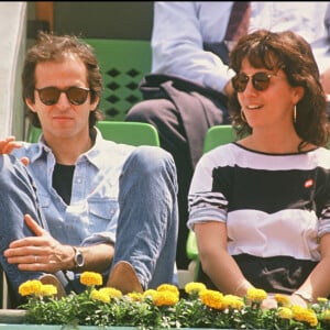 Jean-Jacques Goldman et Catherine Morlet à Roland-Garros en 1990.